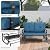 Incbruce 5 Pcs(6 Seats) Outdoor Metal Furniture Sets Wrought Iron Patio Conversation Sets, (Glider, 2 Single Chairs, Loveseat, and Coffee Table) with Cushion (Peacock Blue)