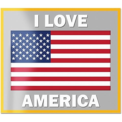Best in Auto I Love America USA Flag Car Full Color Decal Vinyl Sticker Americanflag SUV Truck Van Rear Windshield 4 Inches Large Back Window Cover