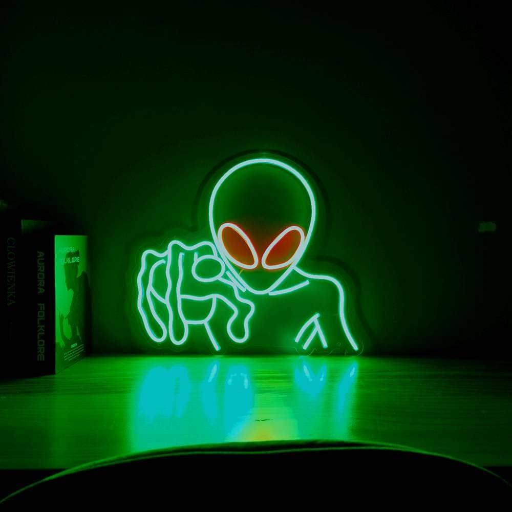 Tесh Dеаlѕ 🔥 FEFELightup Alien LED Neon Sign Lights Art Wall Decorative Sign Lights Night Light Grеаtеѕt Prоduсt FEFELightup Alien LED Neon Sign Lights Art Wall Decorative Sign Lights Night Light