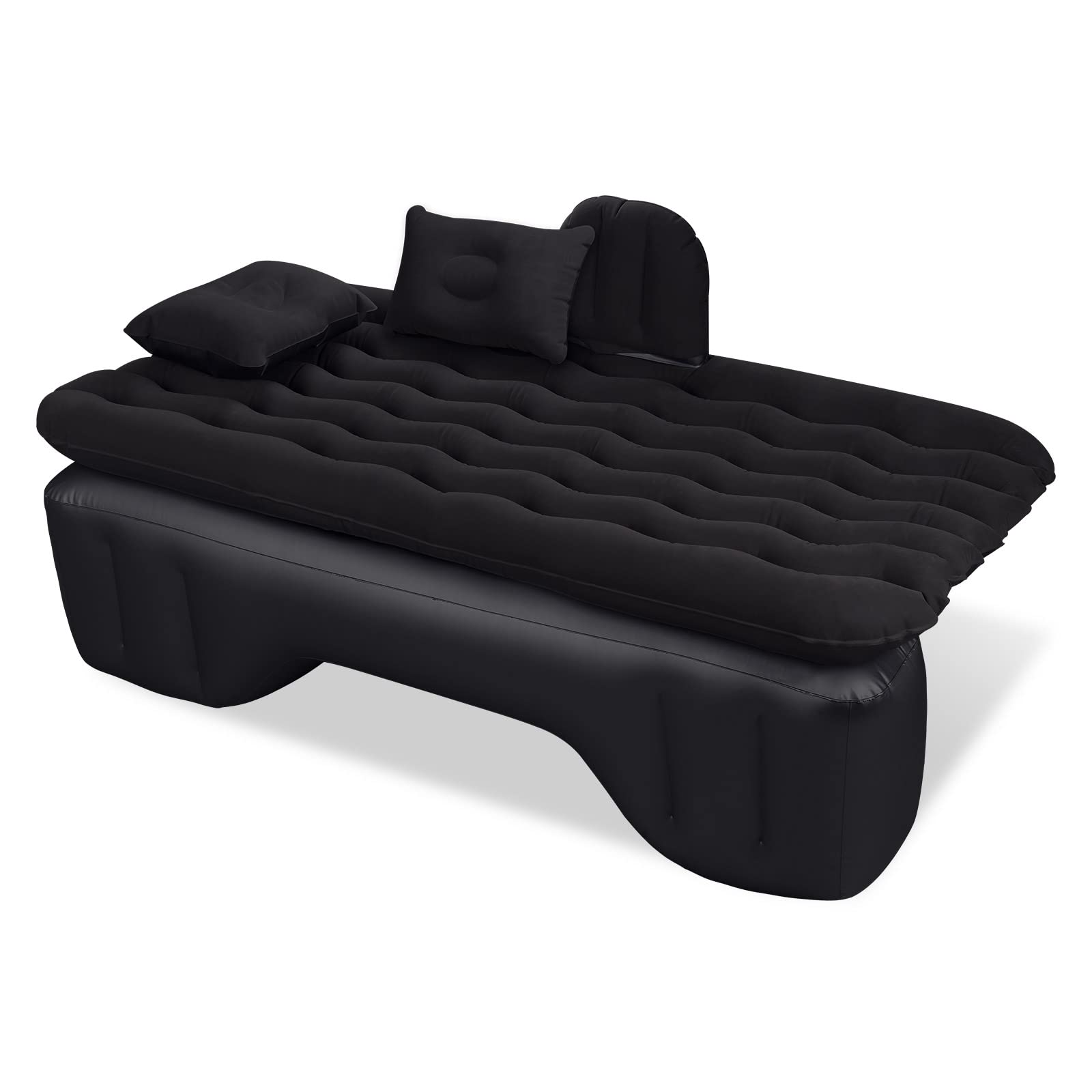 Matelas Gonflable avec Oreiller Surélevé, Pompe Électrique Intégrée, Lit Gonflable de Camping, Matelas Pneumatique Comfortable pour l’Extérieur et Le Camping, avec Design Ajustable (Noir)