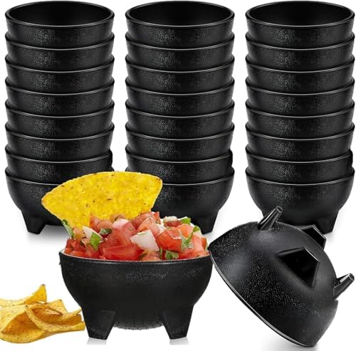 Set of 26 Salsa Bowls, Mexican Salsa Bowls, 10.6 oz Plastic Guacamole Bowl, Salsa Containers for Parties, Bowls Sets for Sauce, Chips, Dip, Nuts, Candy