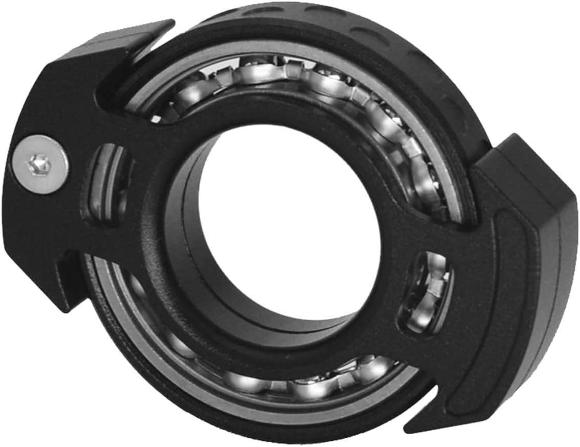 ECVV Metal Reactor Fidget Spinners Ring EDC Adult Fidget Toys Metal Finger Hand Toy for Adults Help Relief Stress Anxiety and Tension (Black)