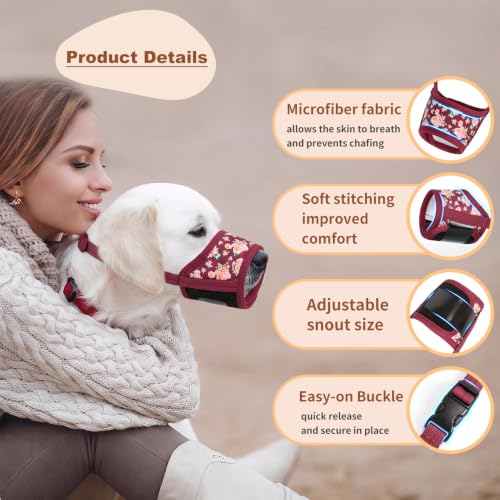 Image of HEELE Dog Muzzle for Small Dogs,Adjustable Loop with Soft Air Mesh Nylon