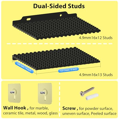 Image of LRANFOW 6 Pack Wall Display Shelf for Lego Standard Bricks, 4x5 inch Dual-Sided, 16x13 Studs 4.8-4.9mm, Supports Up to 2 lbs with Screw, Baseplate Floating Shelves for Builders Room Decor