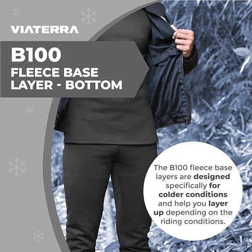 Image of ViaTerra Fleece Winter Base Layer Bottom | Available in 3 Sizes | Breathable, Easy Stretch, Black