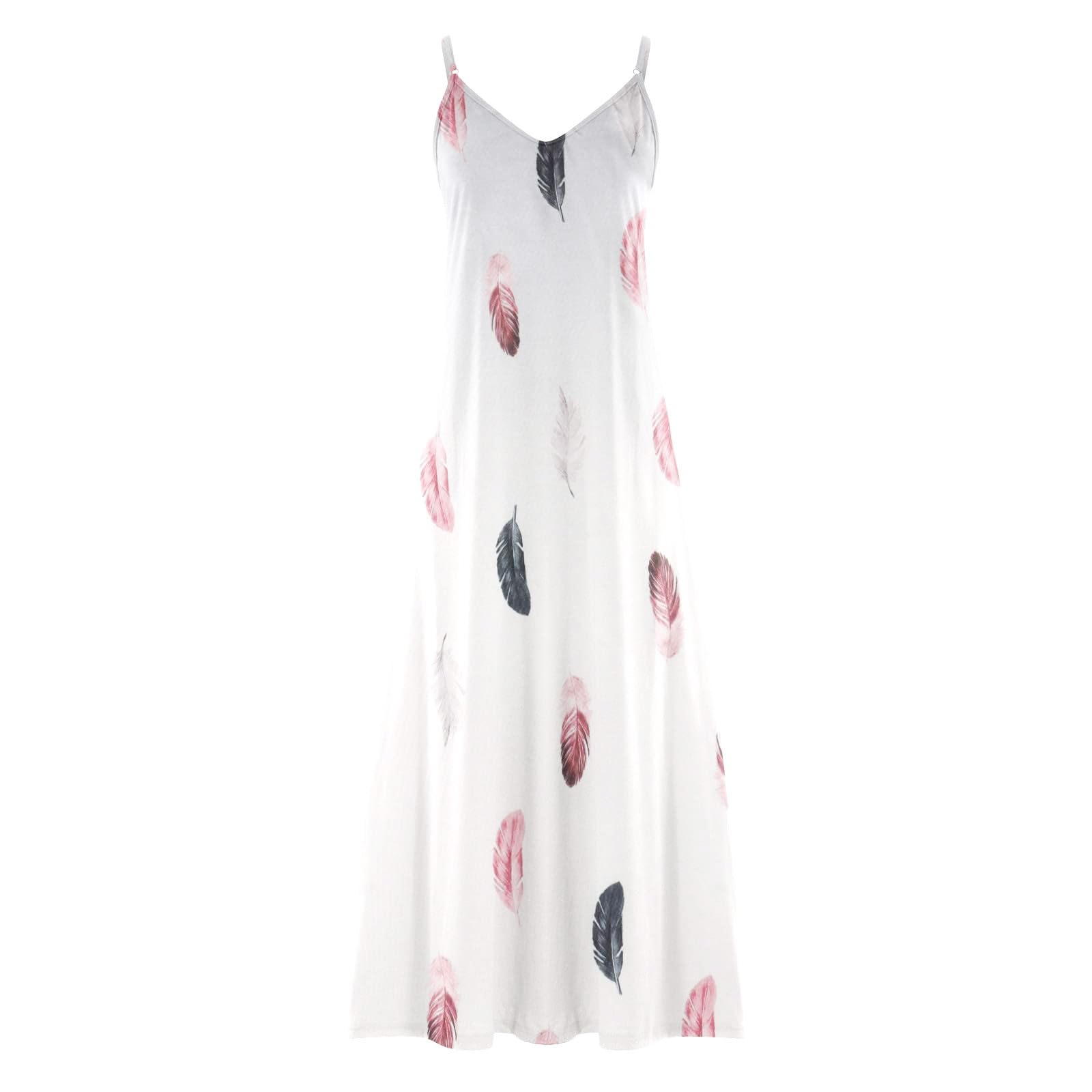 Dresses for Women Casual Summer V-Neck Maxi Dress Bohemian Floral Long Beach, Dark