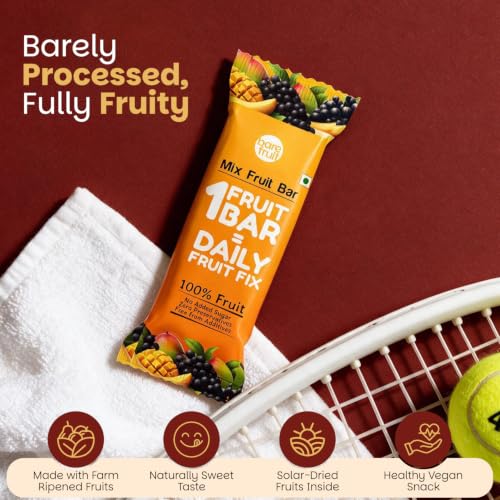 Image of BAREFRUIT 100% Mix Fruit Bar | Healthy Breakfast Diet Energy Snacking Bar For Kids & Adults | Plant Based Protein & Fibre - Rich In Vitamin A, C | No Added Sugar, Zero Preservatives | Pack of 6 (150g)