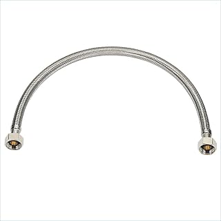 EZ-Fluid 16-Inch 1/2" FIP X 1/2" FIP Stainless Steel Braided Faucet Supply Line Connector,Faucet Water Supply Hose Connector Lines Facuet Water Supply Line For Bathroom,Kitchen sink Facuet (1 Pc)