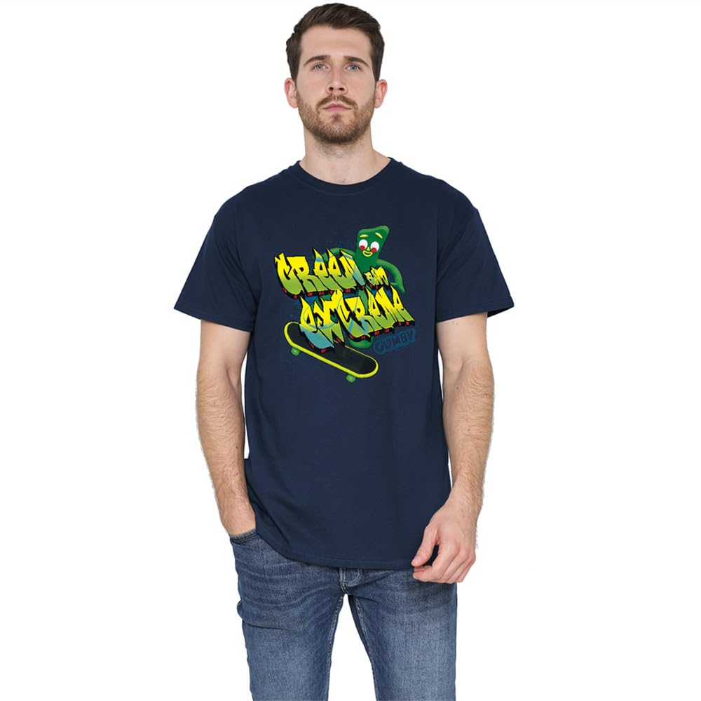 Men' Blue Other Gumby Green And Extreme T Shirt Navy in Size S, Sports Direct