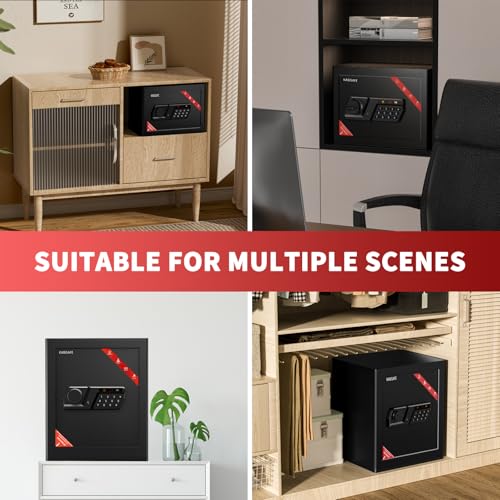 KABISAFE Safe Tresor für Zuhause, 45L Großer Möbeltresor Elektronischer Safe mit Zahlenschloss & Schlüssel, Geldtresor Wandtresor für Gold Schmuck Dokumente Medikamente