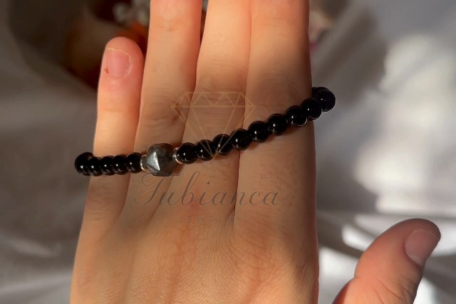 Pulsera Obsidiana y Turmalina Negra para Protección Unisex miniatura 7