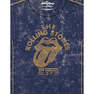 Rolling Stones The T Shirt NYC 75 Band Logo Officiel Homme Navy Bleu Snow Wash - Les Beatles, Paul McCartney, John Lennon, RIngo Starr, George Harrison Rolling Stones The T Shirt NYC 75 Band Logo Officiel Homme Navy Bleu Snow Wash – Image 2