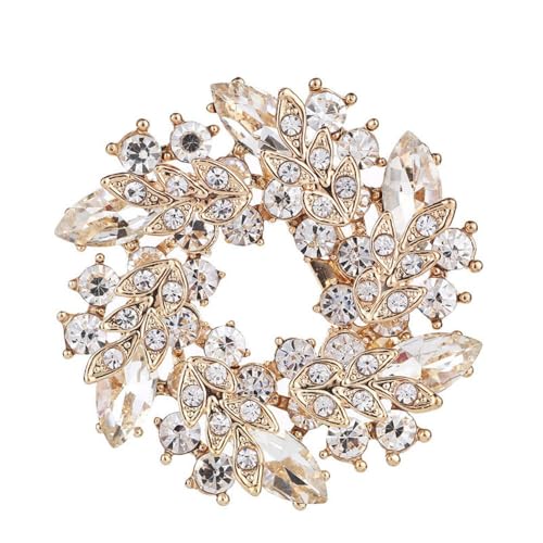 Image of Colorful Rhinestone Crystal Sunflower Brooch Pin for Women Dress Hat Decoration