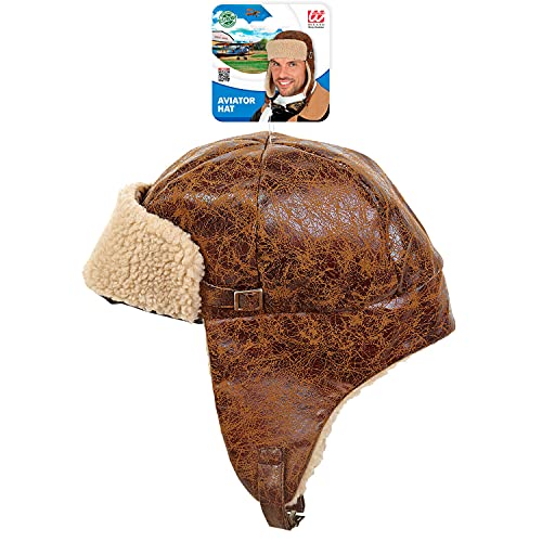 Widmann 10014 Aviator Hat, Brown, Breaking Pilot, Cap, Retro, 20s, Theme Party, Carnival, Multicoloured - Image 2