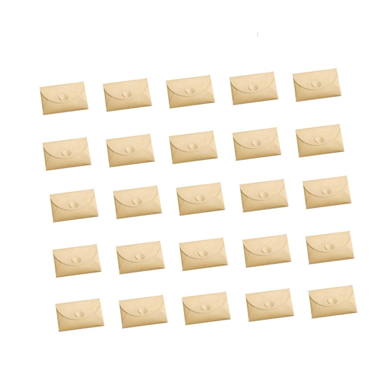 DOITOOL 100 piezas Sobres Kraft Vintage con Cierre de Corazón Unidades Sobres para Tarjetas de Visita Postales y Almacenamiento DIY Papel Kraft Biodegradable y Reutilizable