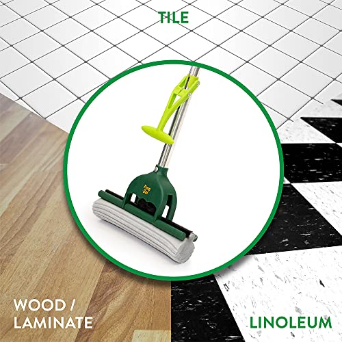 Pine-Sol Pva Sponge Roller Mop – Self Wringing Easy Squeeze For Wet Mopping | Telescoping Household Cleaning Tool For Tile, Laminate, Vinyl Floors | Extendable Metal Handle #TOP4