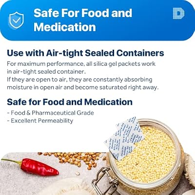 Dry & Dry 1 Gram [1200 Packets] Silica Gel Packets Desiccants Silica Gel Packs - Food Safe Silica Packets Silica Gel Desiccant Packs for Storage