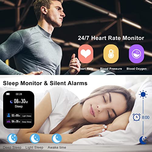 Woednx Smart Watch For Android Phones Iphone Compatible, 1.65”Smartwatch Activity Tracker Fitness Smart Watches For Women Men,Ip68 Waterproof Watch Pedometer Heart Rate Sleep Monitor (Green) #TOP4