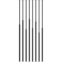 Wall Partition Post Metal Slats 100-300cm, Room Dividers Floor to Ceiling Privacy Screens Decor Column for Room Separation Pole, Black8pcs-B,250cm/98in/8.2ft