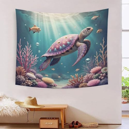 Tortue de mer tenture 3D idéale pour créer une chambre d'enfant sur le thème océan