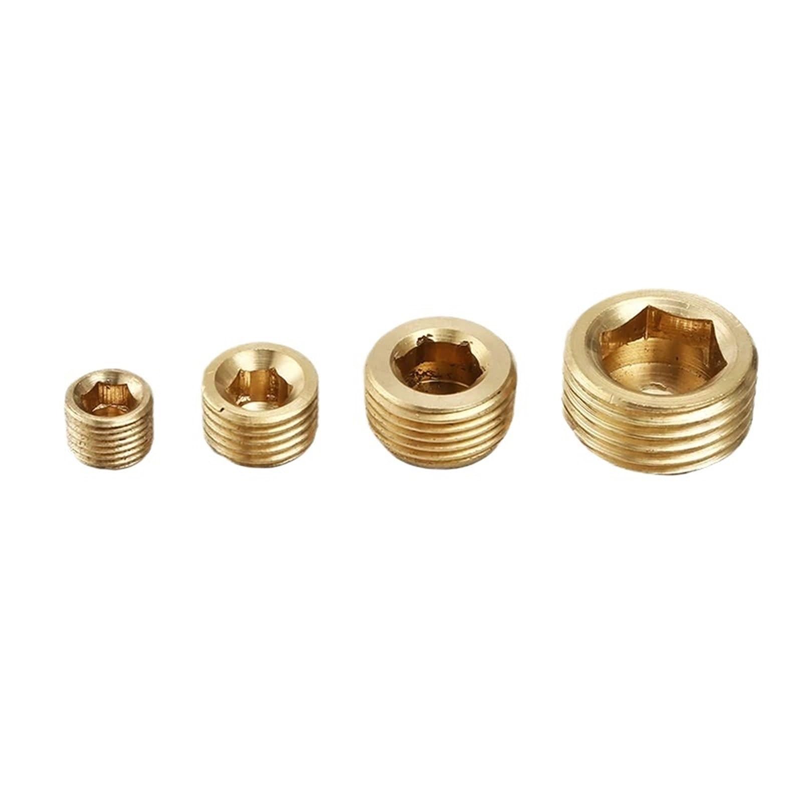 10 sztuk złącze pneumatyczne złącze sześciokątne nasadka powietrzna pierścień uszczelniający gwint zewnętrzny G1/8 G1 4/6/8mm złącze skarpet (Brass, 1 inch)