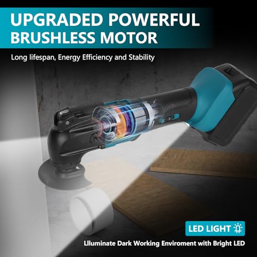 Yofuly Akku-Multifunktionswerkzeug für MMAKI-TA 18V Li-Ion Akku, Multimaster 6 Einstellbare Geschwindigkeiten, Oszillationswerkzeug zum Trennen, Schleifen und Schaben (Batterien Nicht Enthalten) – Bild 7