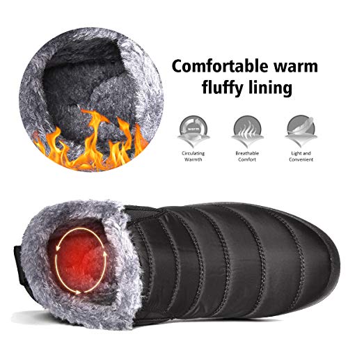 gracosy Warm Snow Boots, Winter Warm Ankle Boots, Fur Lining Boots,Waterproof Thickening Winter Shoes for Women and Men2