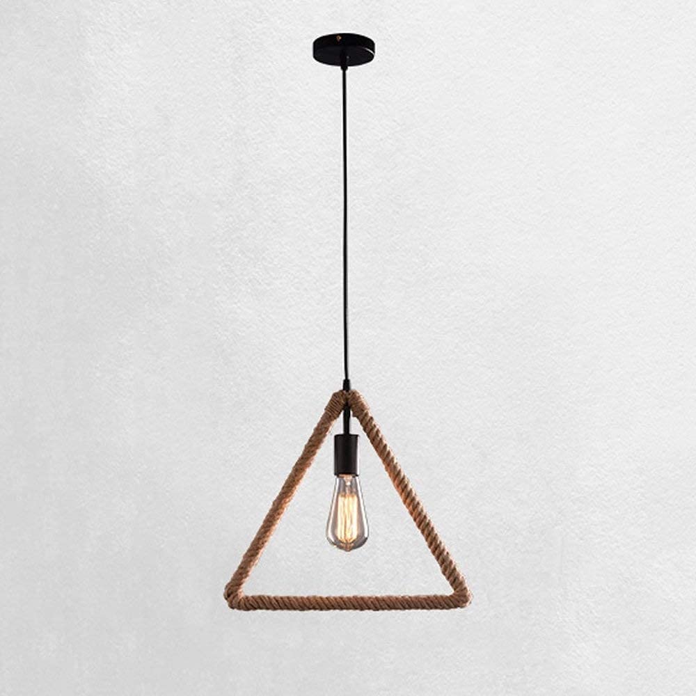 Lustre vintage en corde tressée ajustable suspension style industriel rétro pour maison