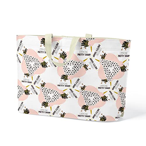 Questo Casa Bolso Tote Estampado Con Asas, Bolsa De Supermercado Reutilizable, Bolsa De La Compra, Lavable A Máquina, Plegable, Bolsa De Tela De Lona, Tamaño: 47x42 Cm