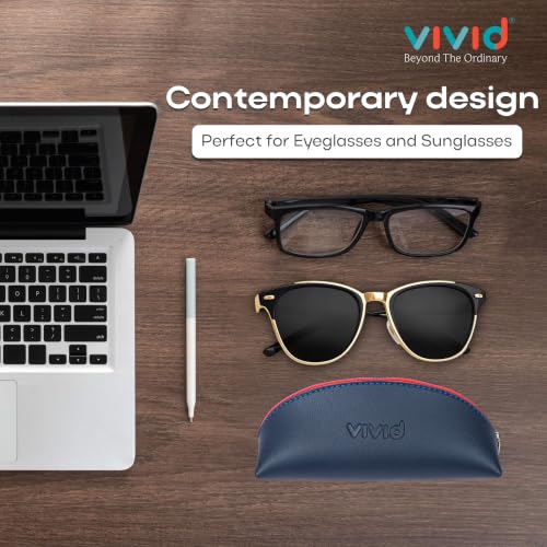 Image of VIVID Unisex Lightweight Specs Zipper Eyewear Dabbi Faux Leather Cover