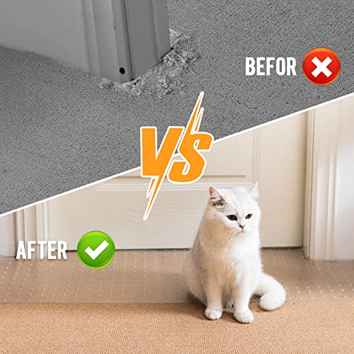 Uross Carpet Protector For Pets - Cat Carpet Protector For Doorway, Anti Scratch Under Door Cat Scratch Protector Mat, Easy To Cut Plastic Carpet Scratch Stopper, Cat Scratch Guard Carpet 3.6Ft #TOP1