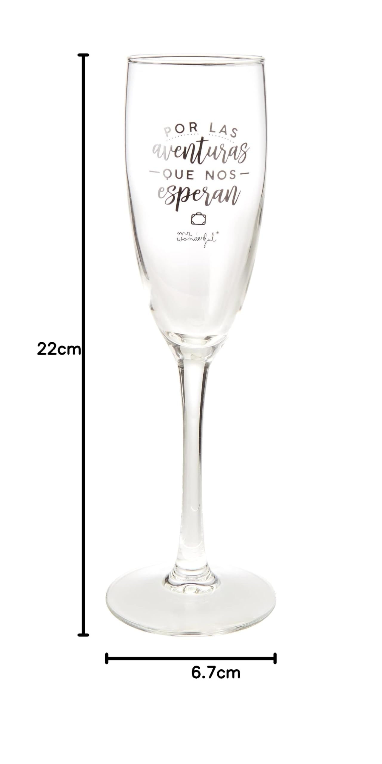 Mr. Wonderful Dos copas de Vidrio para parejas que se quieren con locura, 170ml, Color Claro, 1 unidad