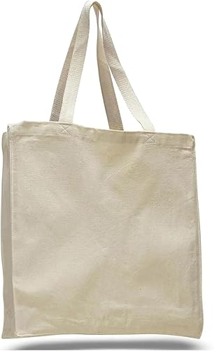 Miniatura 1 de Bolsas de lona resistentes  14 pulgadas de ancho x 15 pulgadas de alto x 4 pulgadas de profundidad  Paquete de 3, 12 o 24  Bolsas de algodón