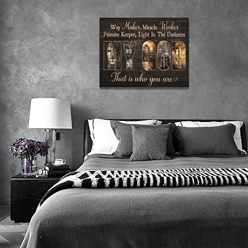 Jesus Wall Art Christ Religious Jesus Pictures Wall Decor Lion And Lamb Cross Canvas Painting Print Christian Quotes Inspirational Wall Decor Artworks Modern Home Framed For Living Room Bedroom Church #TOP6