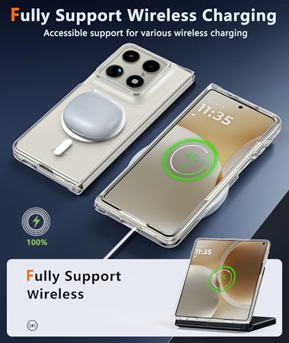 Image of FNTCASE for Motorola Razr Fold Case: Magnetic Clear Cases Compatible with Magsafe Military Grade Drop Anti Yellowing Cell Phone Cover - Shockproof Protection Bumper Transparent Phonecase