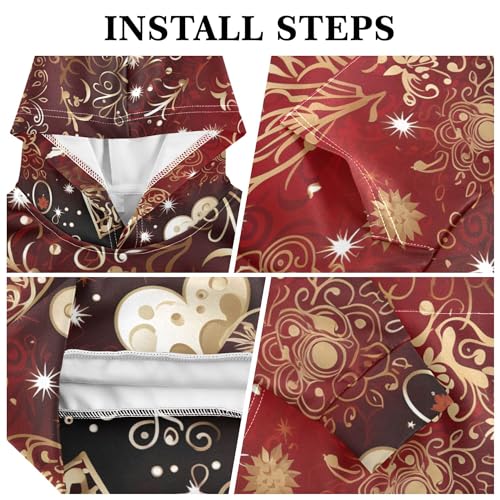 Kids Hoodies Sweaters Christmas Xmas Snowflake Hooded Sweatshirts with Big Pockets for Boys Girls B04003713