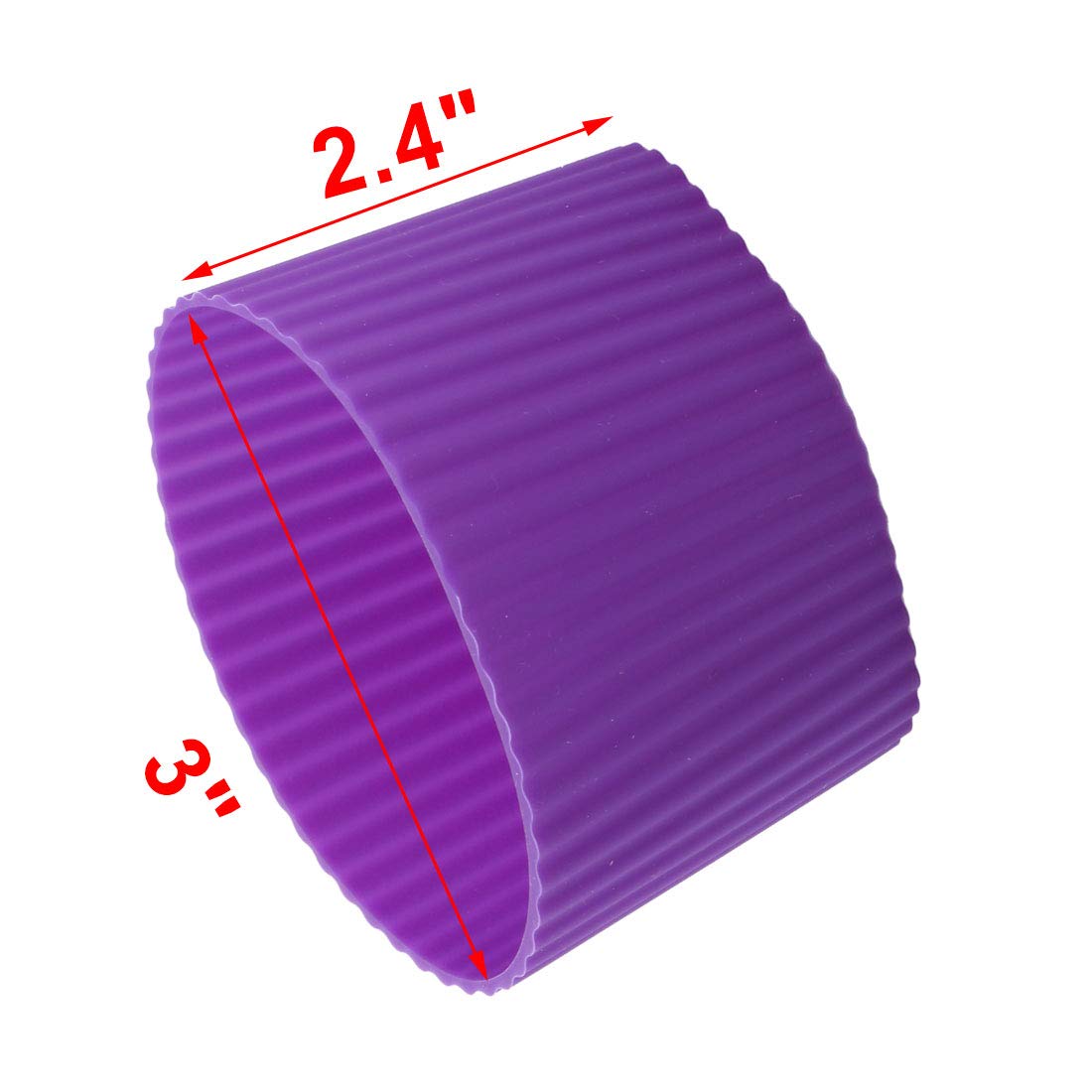 sourcingmap Silicone Anti-Slip Glass Bottle Mug Cone Cup Sleeve Protective Lid Purple, 8 x 6cm/3.1" x 2.4" - Image 2