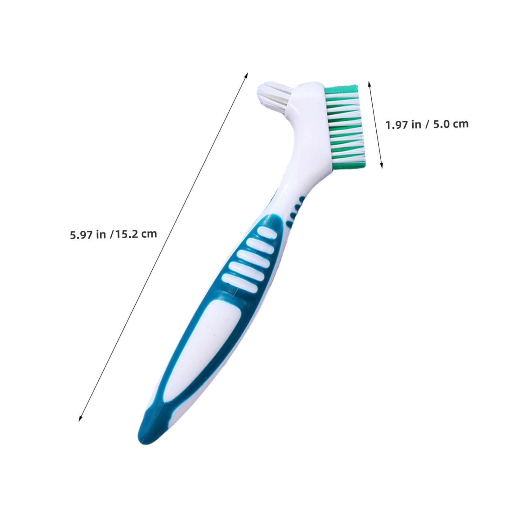 SOIMISS 12 Piezas Cepillo para Dentaduras con Doble Cabezal y Mango Ergonómico Cepillo y Duro para Limpieza Profunda de Prótesis Kit Portátil para Mayores Viaje