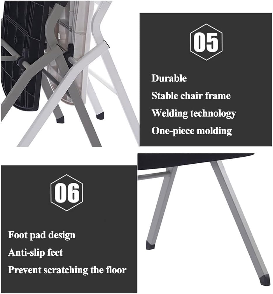 Modern Folding Training Conference Chair Set with Writing Board Pack Office Home Outdoor Portable Foldable Metal