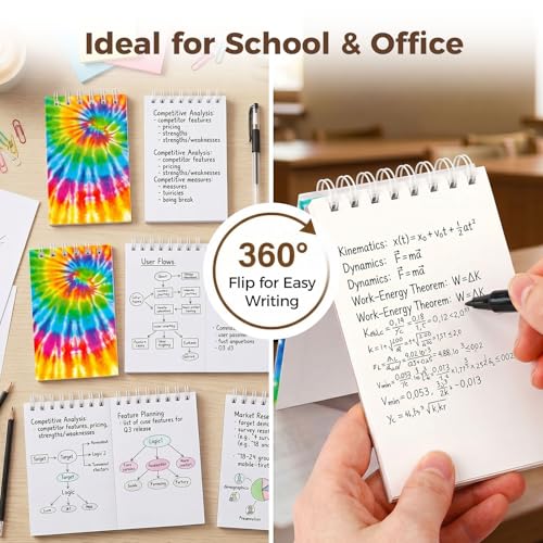 Petit journal tie dye lot de 24 mini carnets de notes pour invités