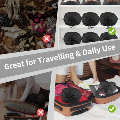 Image of Solitude Pack of 10 Shoe Bags for Travel & Storage Organizer | Dustproof Shoe Bag Pouches Travel Shoe Cover with Transparent Window for Travelling
