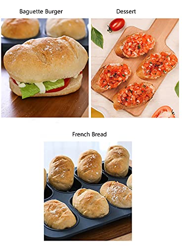 Topzea Set Of 2 Silicone Baguette Pan, Nonstick French Bread Mold Perforated Pan 3 Wave Loaves Toast Loaf Bake Mold 8 Gutter Bread Crisping Tray For Cake Cooking Baker, Black #TOP7
