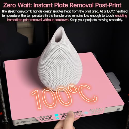 Image of BIQU CryoGrip Pro Glacier-Pink 257x257MM for Bambu-Lab P1P /P1S /P2S /X1C /X1E /A1 3D Printers Panda Build Plate Double Sided Upgrade Removable Surface Platform