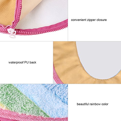 Alupre 2 Teile/Satz Warme Weiche Koralle Samt Toilettensitzdeckel Set Regenbogenfarben Badezimmerdekoration(Natürlich) – Bild 8