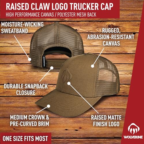 Image of Wolverine Trucker Hat | Mesh Back | Snapback | Adjustable | Rugged | Durable | Workwear