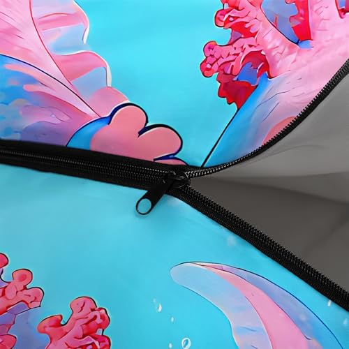 Image of QOOMO Axolotl Cute Camping Sleeping Bags,3 Season Warm & Cool Weather,Lightweight,Waterproof Sleeping Bags for Adults & Kids,Traveling,and Outdoors
