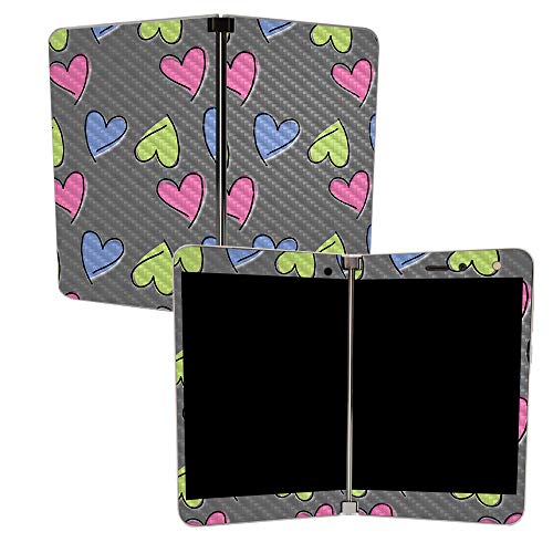 Image of MIGHTY SKINS MightySkins Carbon Fiber Skin for Microsoft Surface Duo - Girly | Protective, Durable Textured Carbon Fiber Finish | Easy to Apply, Remove, and Change Styles | Made in The USA