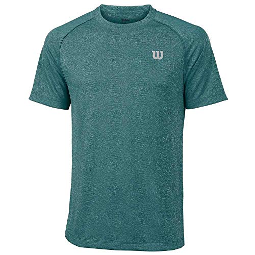Image of Wilson Sport Mens 2018 Core Crew T Shirt - Deep Lake/Tropical Green - L