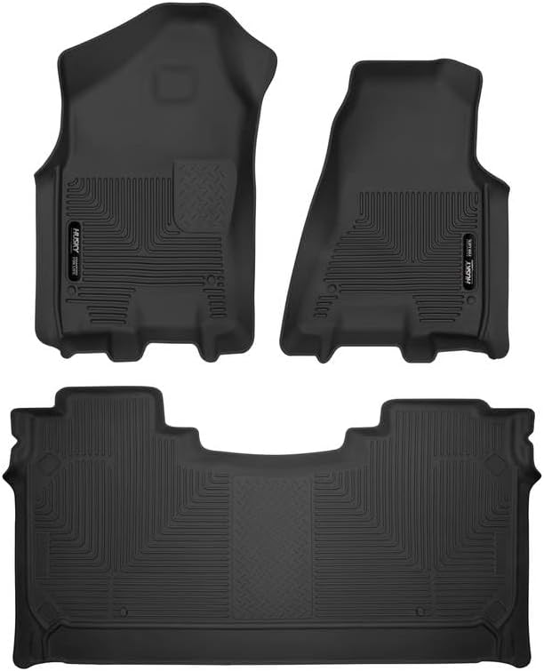 Husky Liners X-act Contour Floor Mats | Fits 2019-2024 Ram 1500 Crew Cab Only | Front & 2nd Row, 3-pc Black - 54608