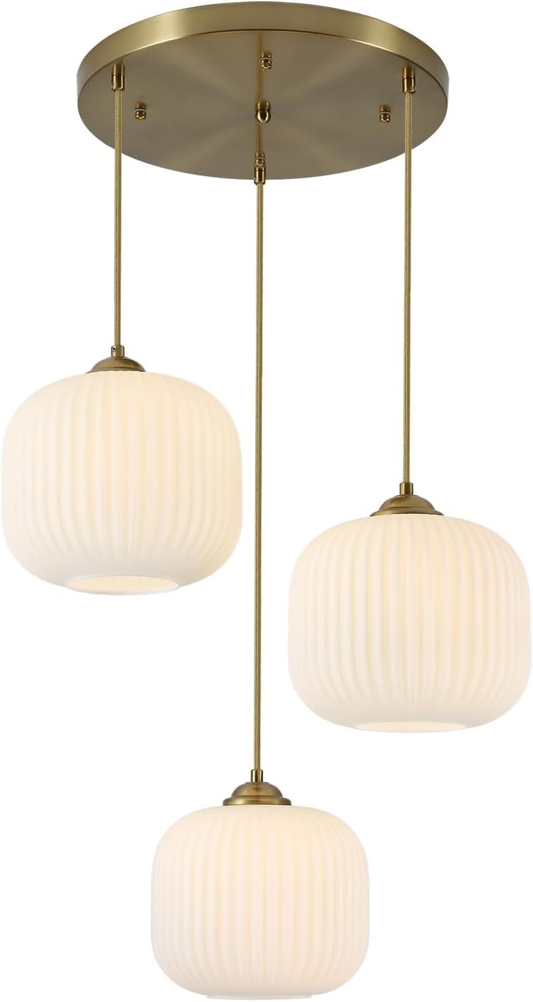 Lampe suspendue verre avec abat-jour moderne salle à manger lustre boule blanc laiteux chambre à coucher réglables Suspension Luminaire grange éclairage d'îlot de cuisine convient couloir